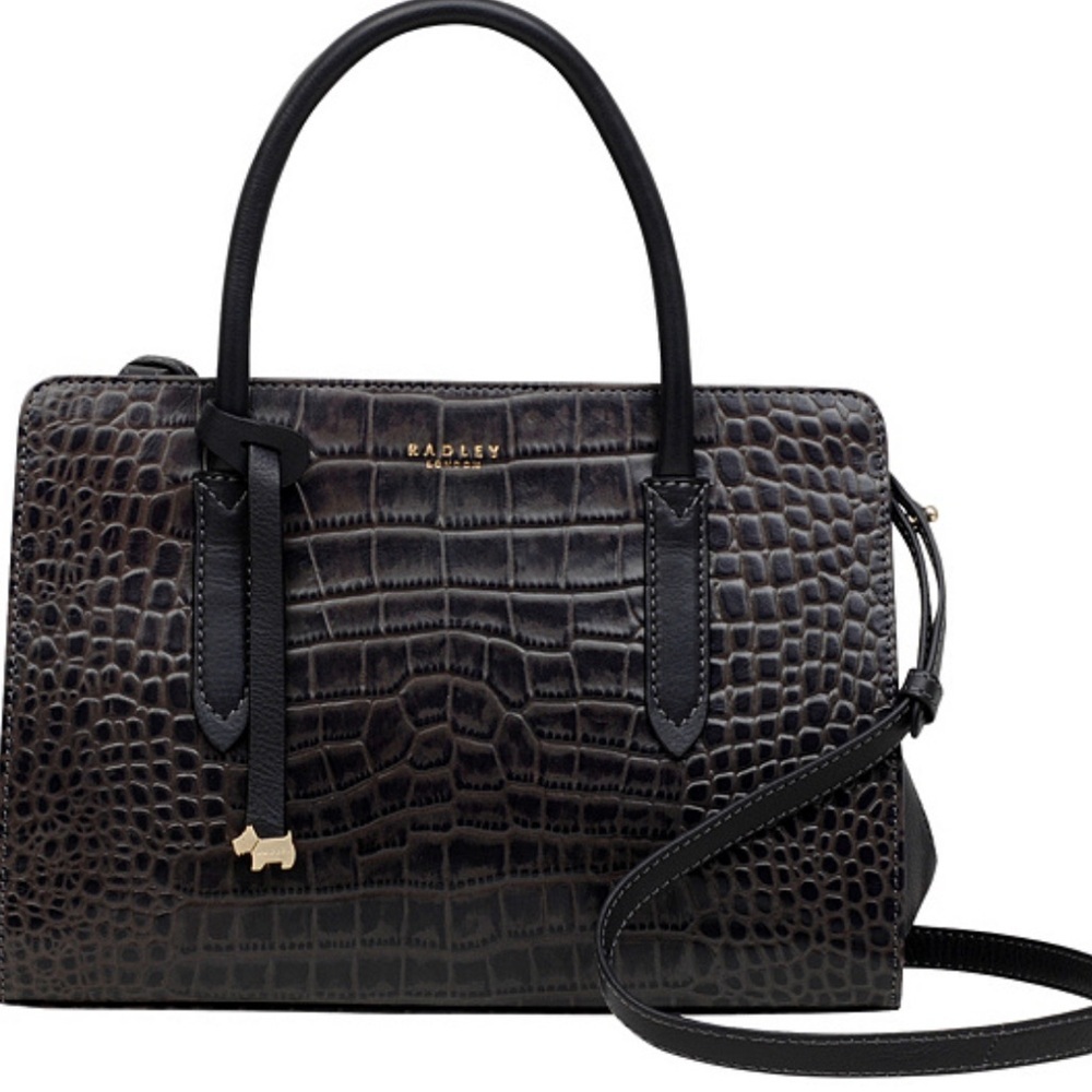 Radley London Liverpool Street Croco Embossed Leather Multiway Satchel